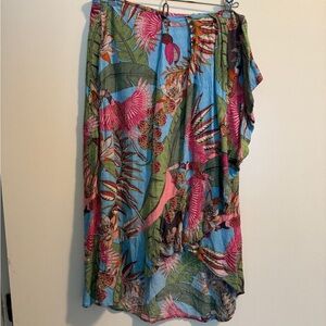 RACHEL Rachel Roy Tropical Print Midi Skirt - Multicolor